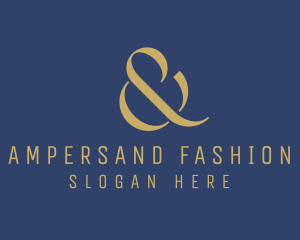 Gold Ampersand Lettering logo design