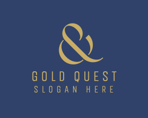 Gold Ampersand Lettering logo design