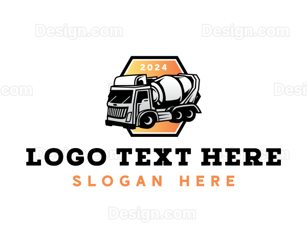 Cement Mixer Truck Logo