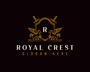 Pegasus Sword Crest logo design