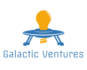 Light Bulb Spaceship logo design