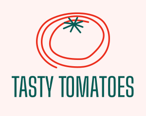 Organic Tomato Outline logo design