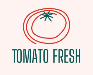 Organic Tomato Outline logo design