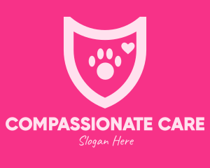 Pink Pet Care Shield logo design