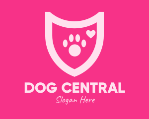 Pink Pet Care Shield logo design