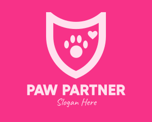 Pink Pet Care Shield logo design