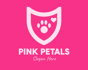 Pink Pet Care Shield logo design