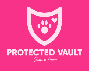 Pink Pet Care Shield logo design