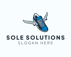 Flying Rubber Shoe logo design