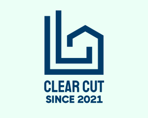 Blue Geometric Housing  logo design