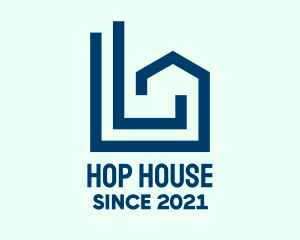 Blue Geometric Housing  logo design