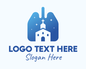 Pulmonology - Blue Lungs Church logo design