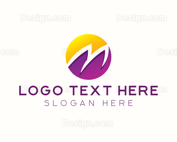 Digital Tech Marketing Letter M Logo
