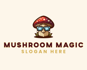 Sunglasses Organic Mushroom logo design