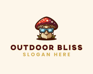 Sunglasses Organic Mushroom logo design