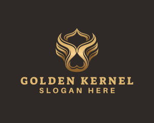 Golden Elegant Wing  logo design