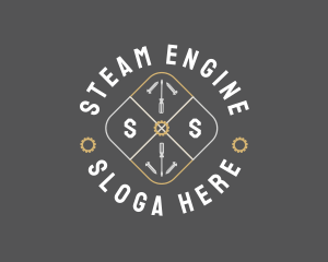 Engine Mechanic Handyman Tools logo design