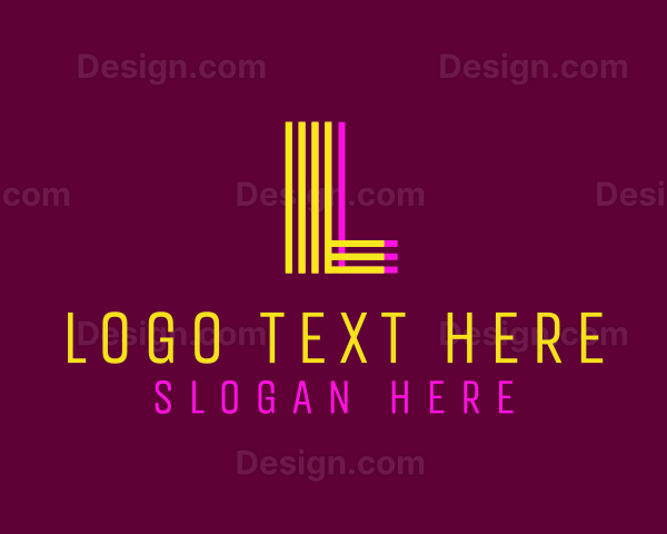 Retro Neon Stripe Logo