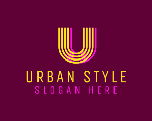 Retro Neon Stripe Logo