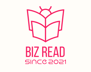 Bug Reading Book logo design