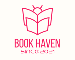 Bug Reading Book logo design