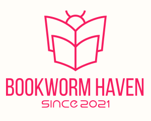 Bug Reading Book logo design