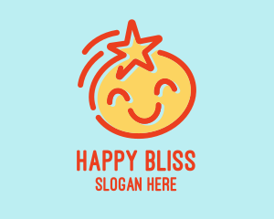 Happy Star Face logo design