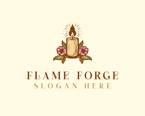 Floral Candle Decor logo design