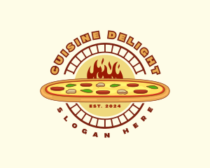 Pizzeria Flame Diner logo design