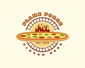 Pizzeria Flame Diner logo design