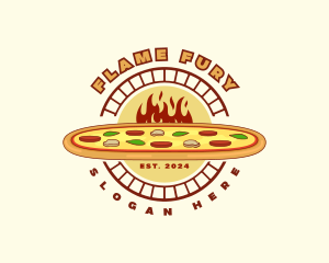 Pizzeria Flame Diner logo design