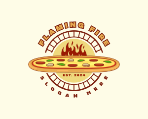 Pizzeria Flame Diner logo design