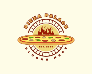 Pizzeria Flame Diner logo design