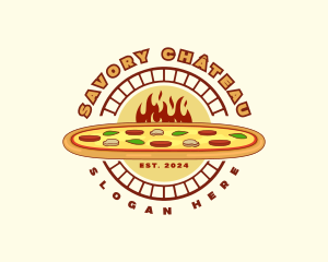 Pizzeria Flame Diner logo design