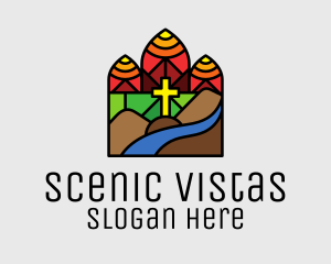 Stained Glass Chapel Cross logo