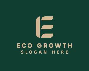 Eco Wellness Letter E logo design