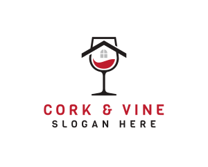 Wine Glass House logo design