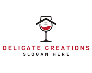 Wine Glass House logo design