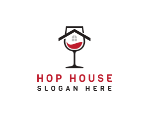 Wine Glass House logo design