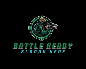 Soldier Military Shooting logo design