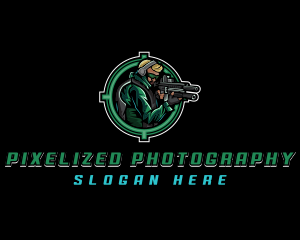 Soldier Military Shooting logo design