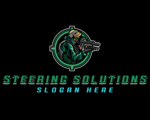 Soldier Military Shooting logo design