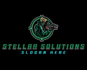 Soldier Military Shooting logo design