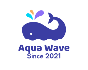 Cute Whale Aquarium logo design