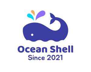 Cute Whale Aquarium logo design