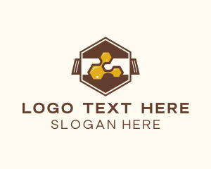 Hexagon Honey Honeycomb  Logo