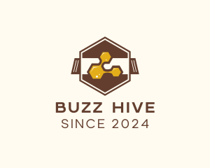 Hexagon Honey Honeycomb  logo design