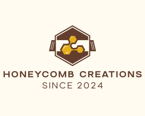 Hexagon Honey Honeycomb  logo design