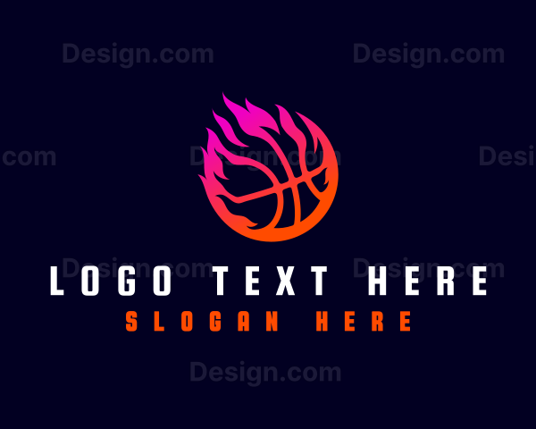 Flaming Basketball Tournament Logo