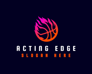 Flaming Basketball Tournament logo design